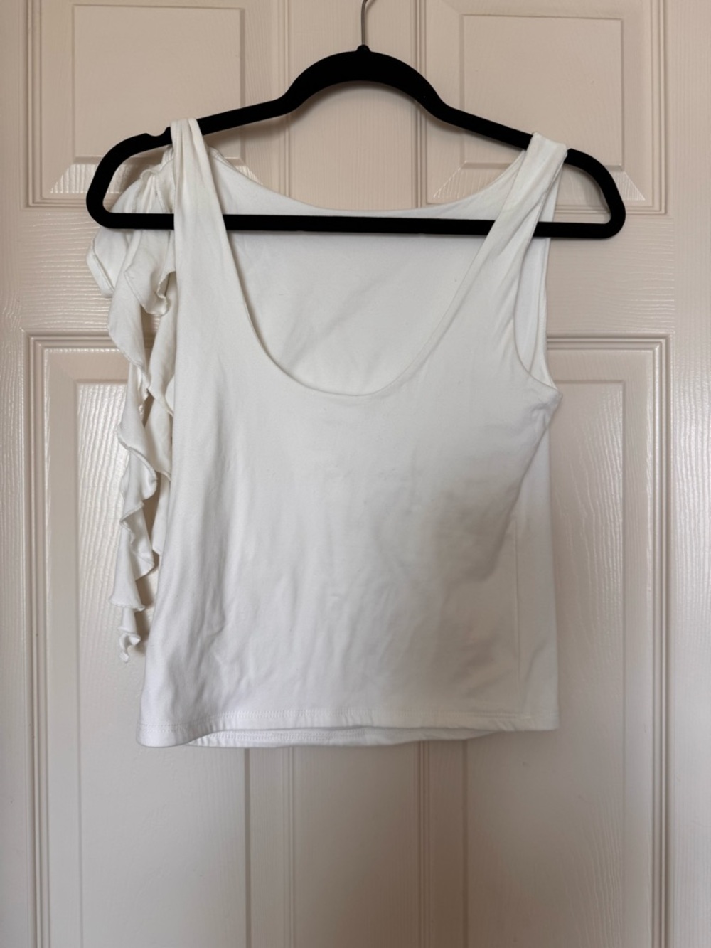 White Ruffle Tank Top - Picture 2 of 5